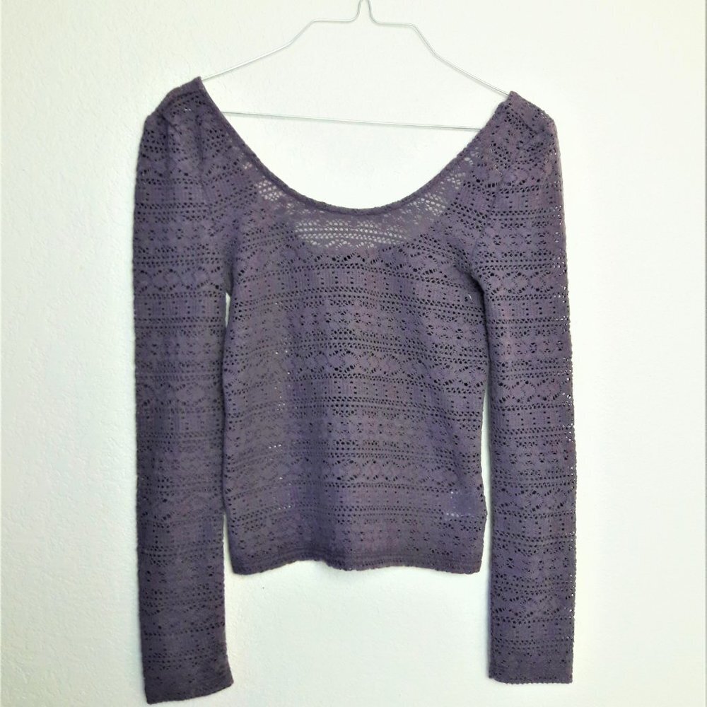 American Eagle Sheer Soft Top Open knit‎ Sheer S